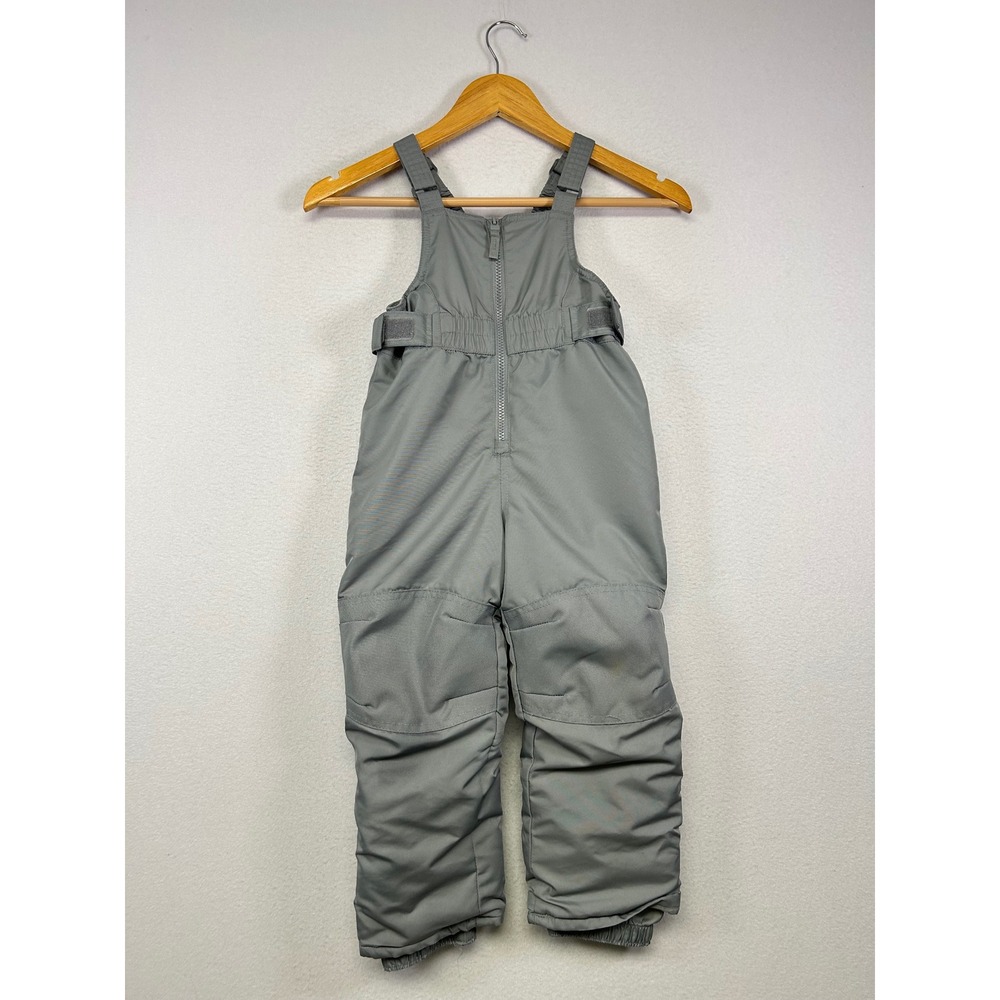 Winterwear Cat‎ & Jack Kids 4T Gray Insulated Snow Bib Overalls Reinforced Knees
